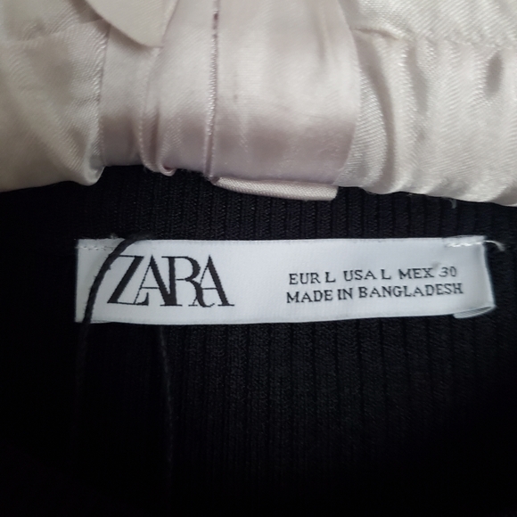 Zara Black Ribbed Balloon Sleeve Sweater - Picture 4 of 5